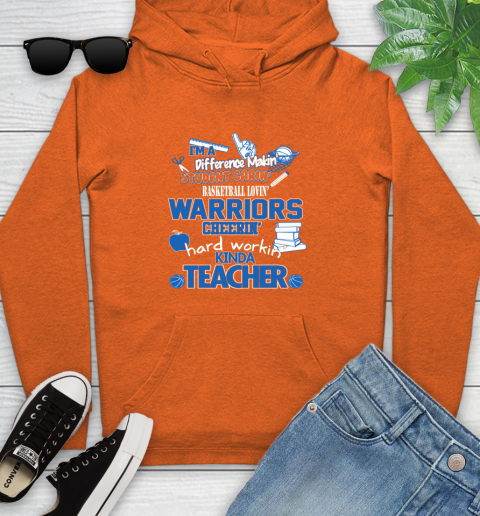 Golden State Warriors NBA I'm A Difference Making Student Caring Basketball Loving Kinda Teacher Youth Hoodie 4