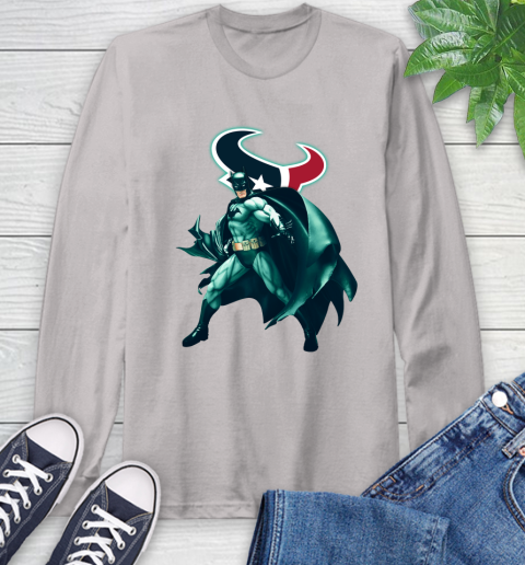 NFL Batman Football Sports Houston Texans Long Sleeve T-Shirt 12