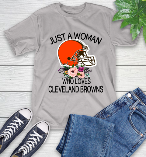 NFL Just A Woman Who Loves Cleveland Browns Football Sports T-Shirt 12