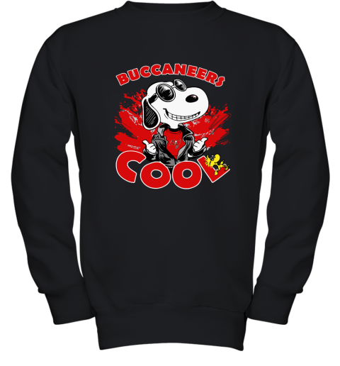 nlj0 tampa bay buccaneers snoopy joe cool were awesome shirt youth sweatshirt 47 front black