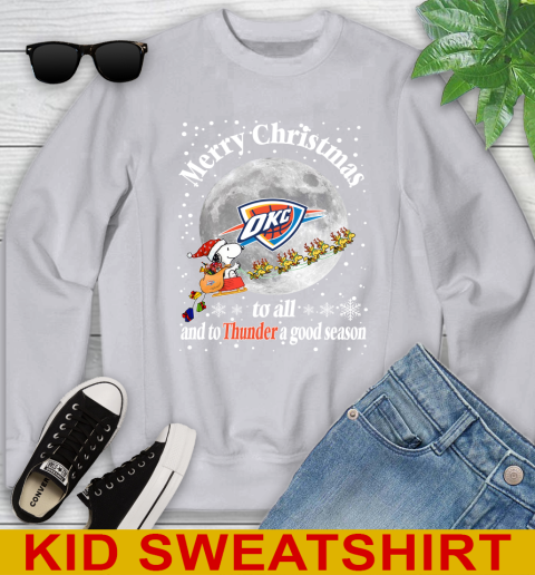 Oklahoma City Thunder Merry Christmas To All And To Thunder A Good Season NBA Basketball Sports Youth Sweatshirt 3