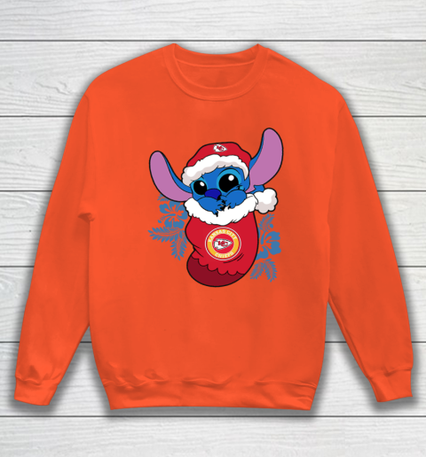 Kansas City Chiefs Christmas Stitch In The Sock Funny Disney NFL Sweatshirt 4
