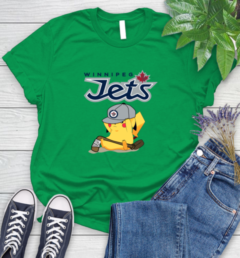 NHL Pikachu Hockey Sports Winnipeg Jets Women's T-Shirt 6