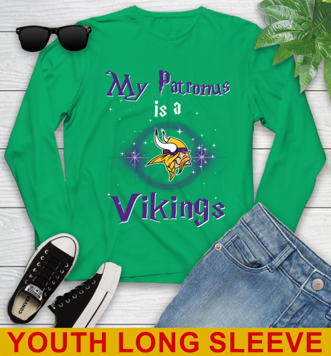 NFL Football Harry Potter My Patronus Is A Minnesota Vikings Youth Long Sleeve 7