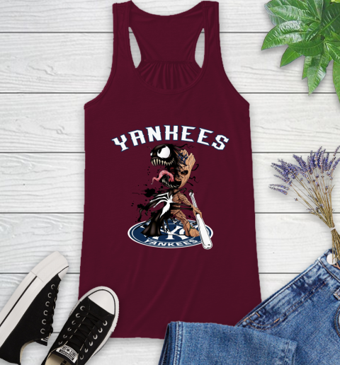 MLB New York Yankees Baseball Venom Groot Guardians Of The Galaxy Racerback Tank 3