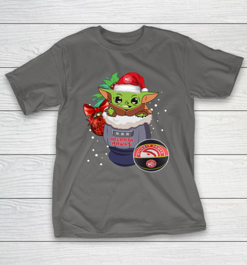 Atlanta Hawks Christmas Baby Yoda Star Wars Funny Happy NBA T-Shirt 9
