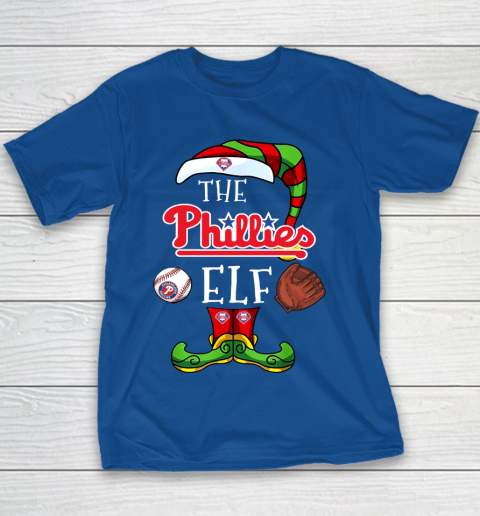 Philadelphia Phillies Christmas ELF Funny MLB Youth T-Shirt 6