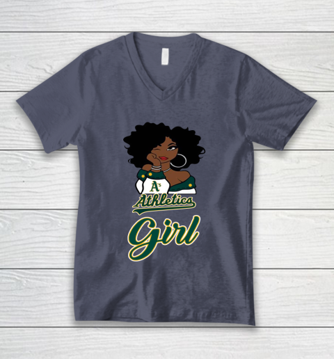 Oakland Athleticss Girl MLB V-Neck T-Shirt 8