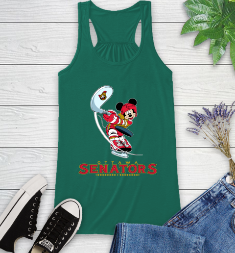 NHL Hockey Ottawa Senators Cheerful Mickey Mouse Shirt Racerback Tank 7