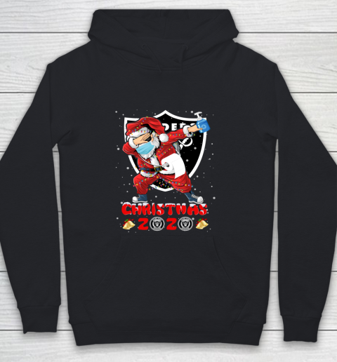 Oakland Raiders Funny Santa Claus Dabbing Christmas 2020 NFL Youth Hoodie