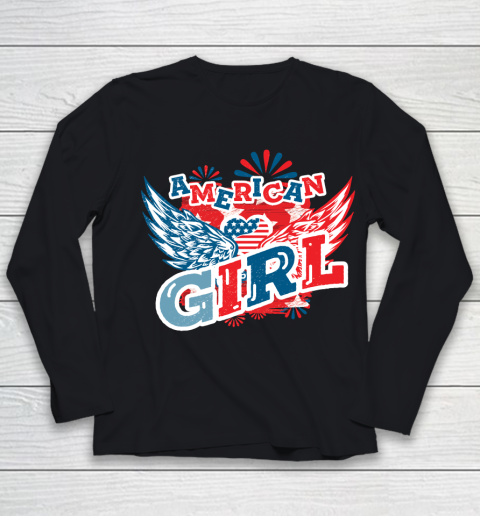 4th Of July American Girl, Fourth Of July Youth Long Sleeve