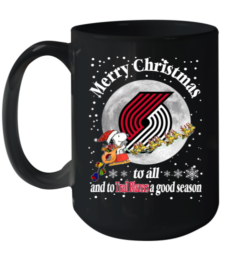 Portland Trail Blazers Merry Christmas To All And To Trail Blazers A Good Season NBA Basketball Sports Ceramic Mug 15oz