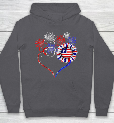 Patriotic Nurse 4th Of July American Flag Independence Day Hoodie 4