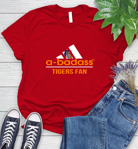 MLB A Badass Detroit Tigers Fan Adidas Baseball Sports Women's T-Shirt 13
