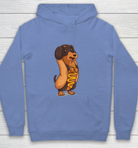 Wiener Dog Hotdog Bun Dachshund Funny Foodie Gift Hot Dog Youth Hoodie 7