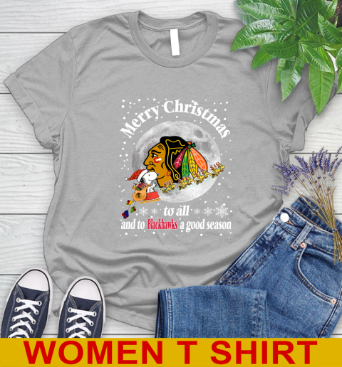 Chicago Blackhawks Merry Christmas To All And To Blackhawks A Good Season NHL Hockey Sports Women's T-Shirt 5