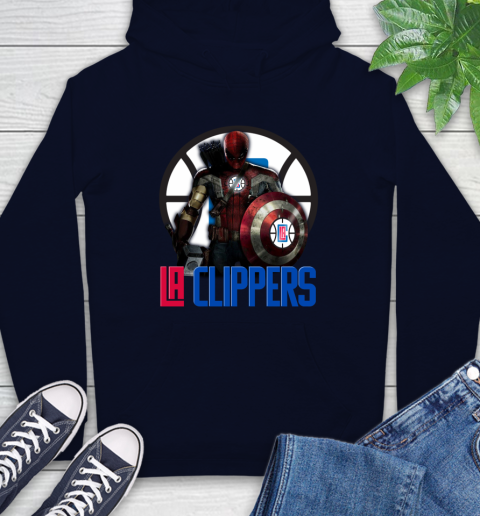 LA Clippers NBA Basketball Captain America Thor Spider Man Hawkeye Avengers Hoodie 4