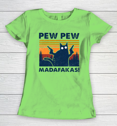 Cat Pew Pew Madafakas Vintage Women's T-Shirt 5