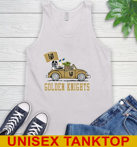 NHL Hockey Vegas Golden Knights Darth Vader Baby Yoda Driving Star Wars Shirt Tank Top