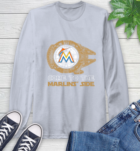 MLB Come To The Miami Marlins Side Star Wars Baseball Sports Long Sleeve T-Shirt 6