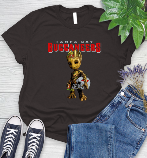 Tampa Bay Buccaneers NFL Football Groot Marvel Guardians Of The Galaxy Women's T-Shirt 8
