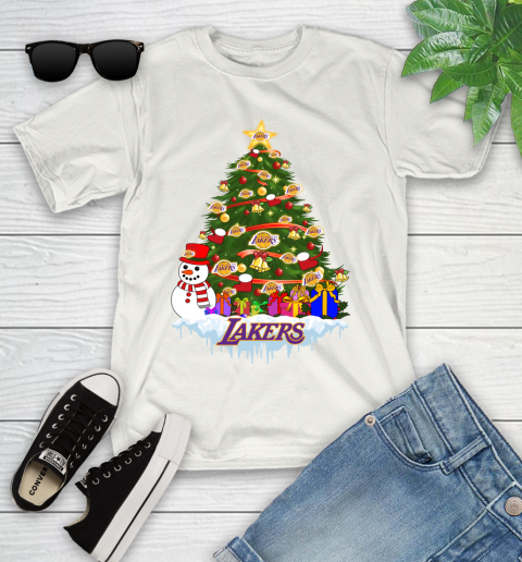 Los Angeles Lakers Merry Christmas NBA Basketball Sports Youth T-Shirt