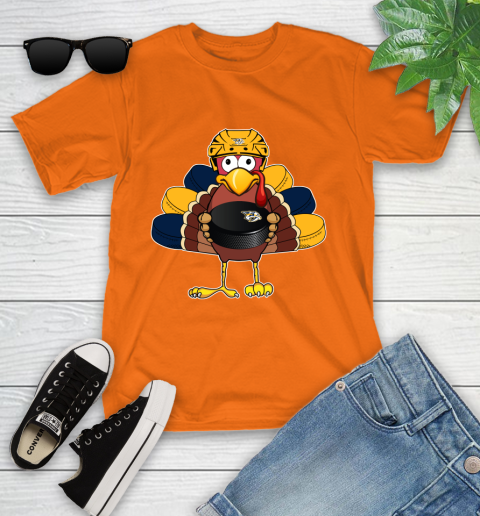 Nashville Predators Turkey Thanksgiving Day Youth T-Shirt 7