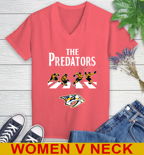 NHL Hockey Nashville Predators The Beatles Rock Band Shirt Women's V-Neck T-Shirt 7 NHL Hockey Nashville Predators The Beatles Rock Band Shirt Women's V-Neck T-Shirt - Image 7