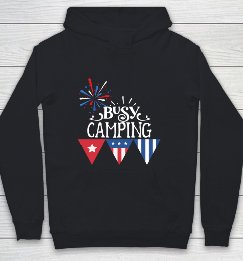 Independence Day Busy Camping 4th Of July Fireworks Youth Hoodie