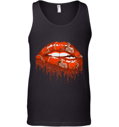 Biting Glossy Lips Sexy Cleveland Browns NFL Football Tank Top