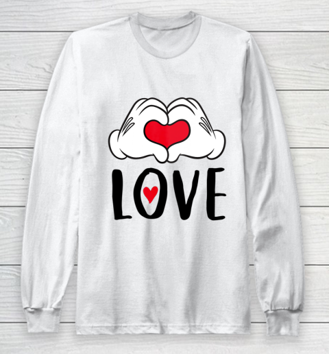 Disney Mickey and Minnie Mouse Heart Hands Love Long Sleeve T-Shirt