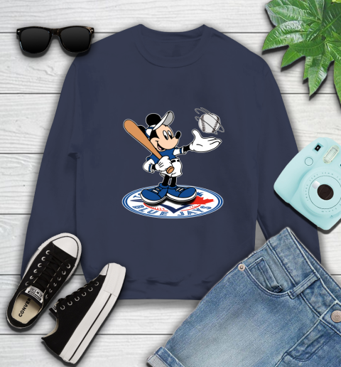 MLB Baseball Toronto Blue Jays Cheerful Mickey Disney Shirt Sweatshirt 3