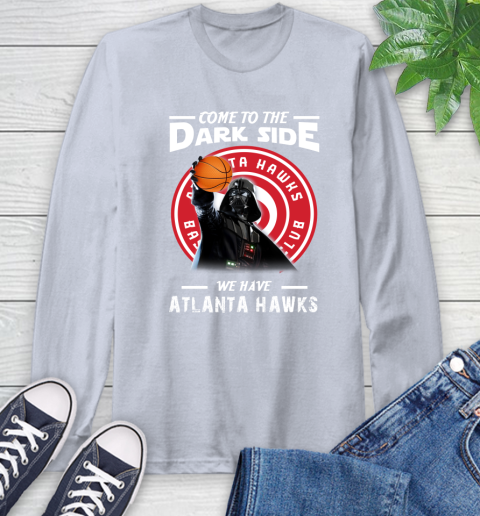 NBA Come To The Dark Side We Have Atlanta Hawks Star Wars Darth Vader Basketball Long Sleeve T-Shirt 6