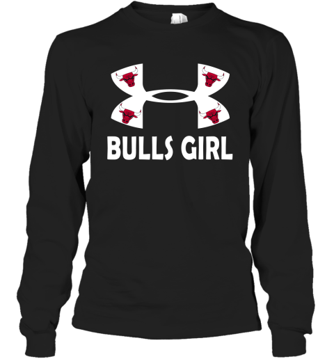 NBA Chicago Bulls Girl Under Armour Basketball Sports Ompy2nkV4Xy long sleeve tee 14 95 151514 front black