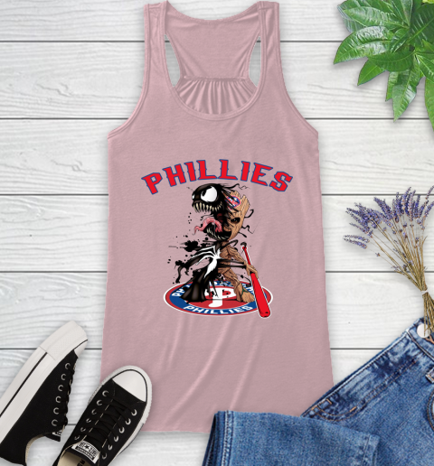 MLB Philadelphia Phillies Baseball Venom Groot Guardians Of The Galaxy Racerback Tank - Image 12