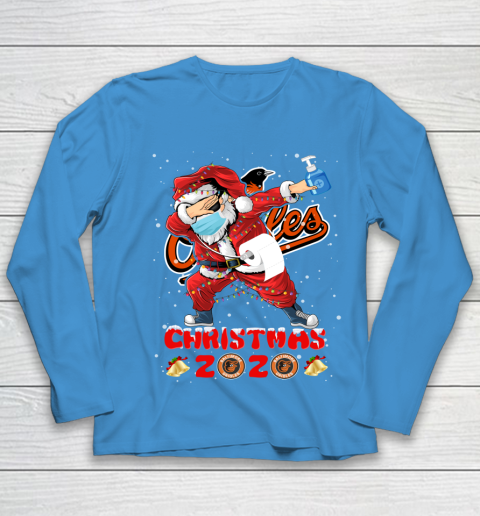 Baltimore Orioles Funny Santa Claus Dabbing Christmas 2020 MLB Youth Long Sleeve 5