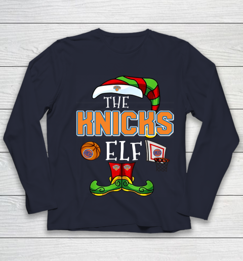 New York Knicks Christmas ELF Funny NBA Youth Long Sleeve 2