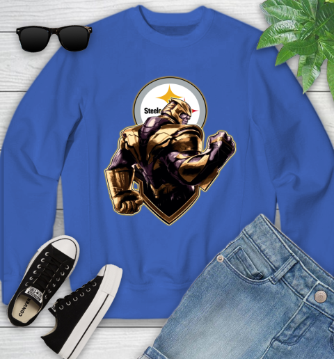 NFL Thanos Avengers Endgame Football Sports Pittsburgh Steelers Youth Sweatshirt 8
