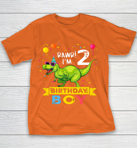 2 year old dinosaur birthday shirt