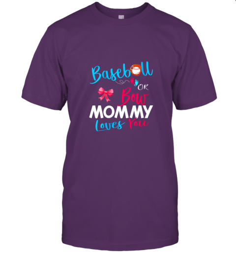 u916 womens baseball gender reveal team baseball or bow party gift jersey t shirt 60 front team purple