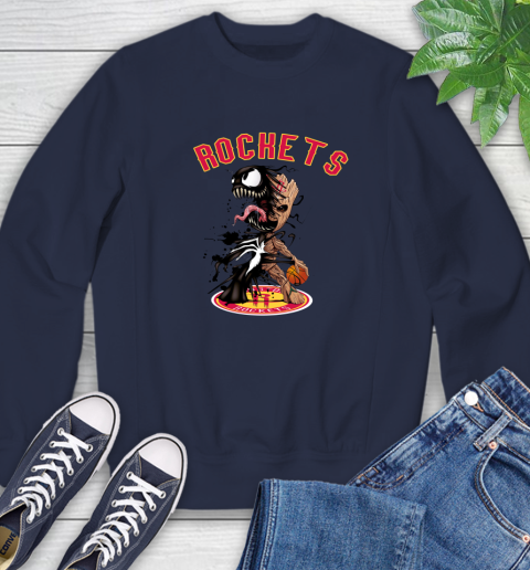 NBA Houston Rockets Basketball Venom Groot Guardians Of The Galaxy Sweatshirt 3