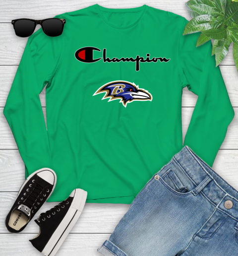NFL Football Baltimore Ravens Champion Shirt Youth Long Sleeve 4