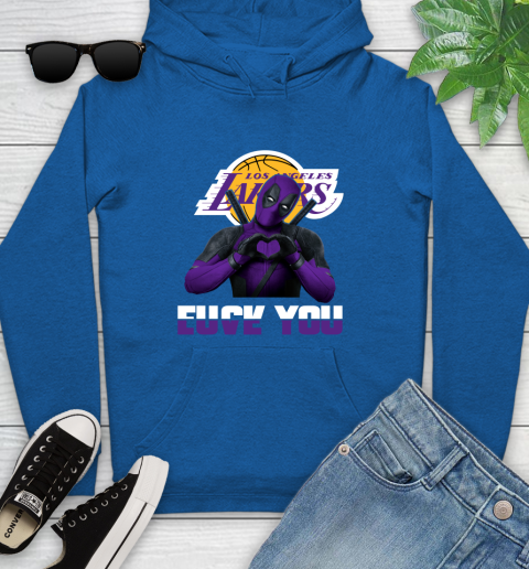 NBA Los Angeles Lakers Deadpool Love You Fuck You Basketball Youth Hoodie 11