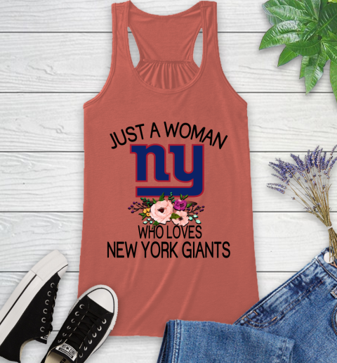 NFL Just A Woman Who Loves New York Giants Football Sports Racerback Tank 2