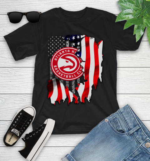 Atlanta Hawks NBA Basketball American Flag Youth T-Shirt