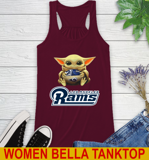 NFL Football Los Angeles Rams Baby Yoda Star Wars Shirt Racerback Tank 3