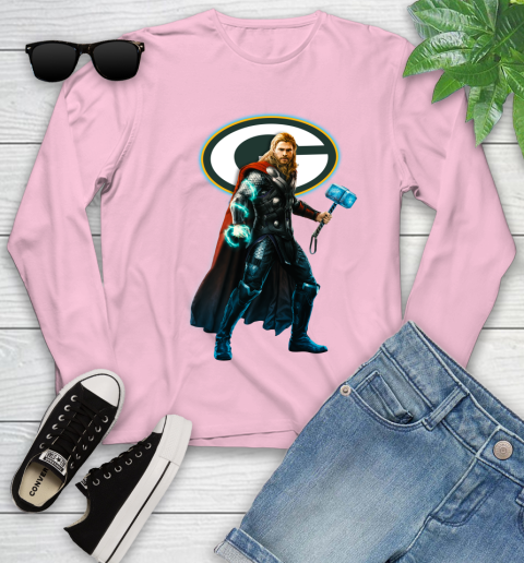 NFL Thor Avengers Endgame Football Green Bay Packers Youth Long Sleeve 10