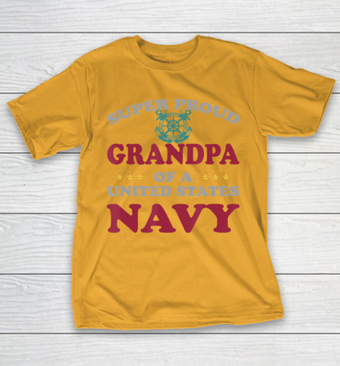 GrandFather gift shirt Vintage Veteran Super Proud Grandpa of a United States Navy T Shirt T-Shirt 12