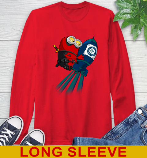 MLB Baseball Seattle Mariners Deadpool Minion Marvel Shirt Long Sleeve T-Shirt 12