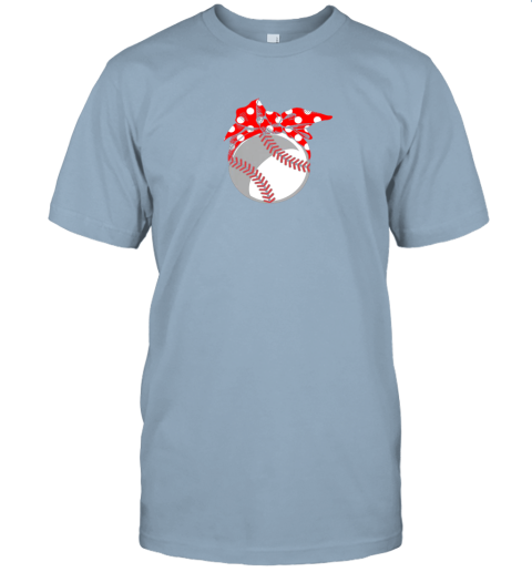 hpnm baseball sport mom red polka dot bandana jersey t shirt 60 front light blue